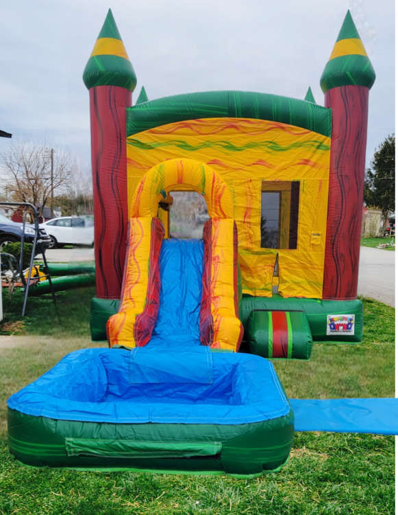 Tropical Crush Bounce House W/Slide Combo (Dry Option)