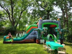 20220611 145917 1674529657 Dino Dive Bounce House W/Slide Combo (Dry Option)