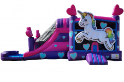 27ft Unicorn Bounce House W/Slide Combo (Dry Option)