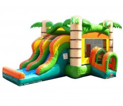 Tropical Bounce House W/Slide Dual Lane/dry