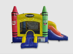 Toddler Mini Crayon Bounce House and Dry Slide